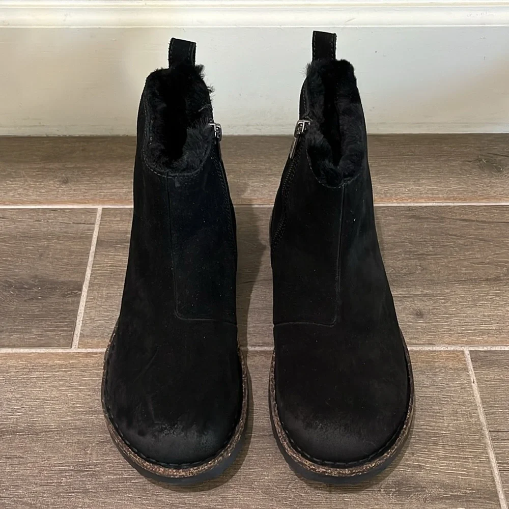 NEW Birkenstock Melrose Genuine Shearling Bootie Black Size 37 / 6